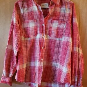 Universal Thread Red and White Plaid Blouse